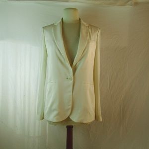 THEORY Silk Winter White Blazer Sz 2 NWOT